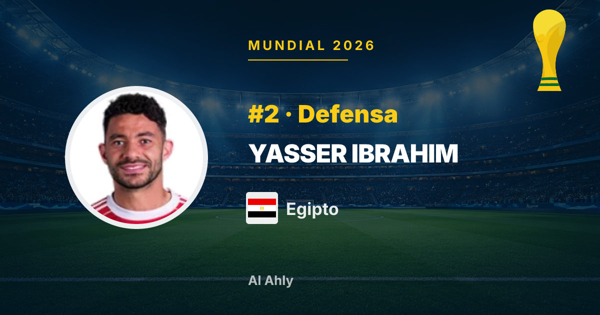 El Hanafi Yasser Ahmed Ibrahim El Hanafi — Egipto · Mundial 2026 · CiberCuba